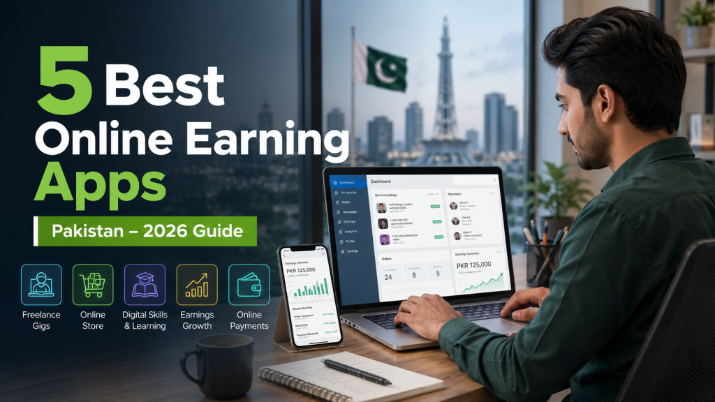 5 best online earning apps in Pakistan 2026